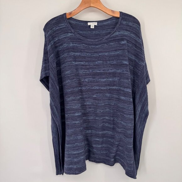 Pure Jill Womens Striped Blue Knit Top sweater Cotton size medium s/m - Picture 4 of 11